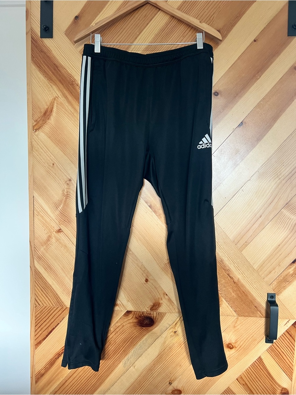Women’s adidas Black Joggers with White Stripes